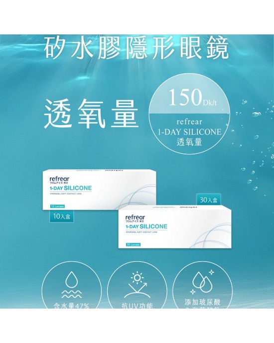 睿視能〈refrear〉矽水膠日拋隱形眼鏡【30片裝】4盒送1盒共5盒